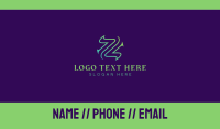 Abstract Letter Z Business Card Design