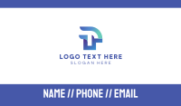 Blue Business Letter T  Business Card Design