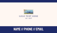 Retro Mountain Stamp Lettermark Business Card Design