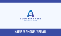 Blue Chat Letter A Business Card Design