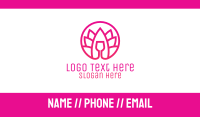 Pink Wine Glass Lotus Business Card