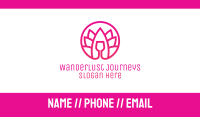 Pink Wine Glass Lotus Business Card
