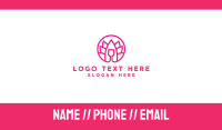 Pink Wine Glass Lotus Business Card