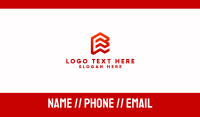 Red Isometric Letter E Business Card Design