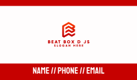 Red Isometric Letter E Business Card
