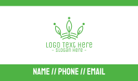 Green Leaf Tech Crown Business Card Design