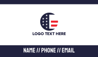 Round American Flag Business Card