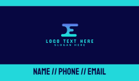 Digital Letter E Business Card