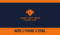 DJ Headphones Lettermark Business Card Design