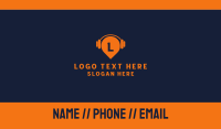 DJ Headphones Lettermark Business Card