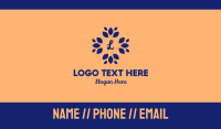 Blue Petal Leaves Lettermark Business Card Design