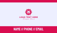 Geometric Flower Lettermark  Business Card