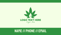 Green Cannabis Droplet Business Card Design