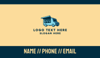 Blue Food Stall Truck Business Card Design