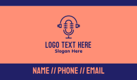 Podcast Mic Headset  Business Card Design