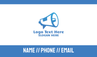 Blue Megaphone Announcement Business Card Design