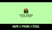 Vegan Food Burger Restaurant Business Card Image Preview