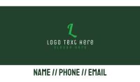 Green Letter Text Business Card