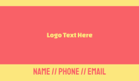Pink & Yellow Font Business Card Design