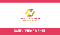 Geometric Letter H Business Card Design