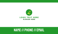 Lime Green Letter Circle Business Card