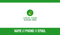 Lime Green Letter Circle Business Card
