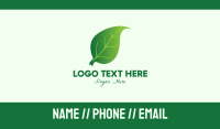 Green Herbal Leaf Business Card Design