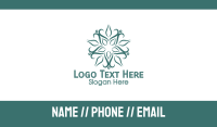 Teal Flower Pattern Business Card