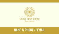 Golden Mandala Flower Pattern Business Card