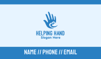 Blue Heart Hand Business Card Image Preview