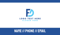 Blue FD Monogram Business Card