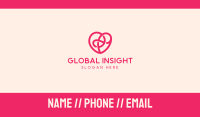 Pink Abstract Scribble Heart Business Card