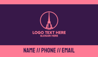 Pink Nail Eiffel Tower Business Card Design