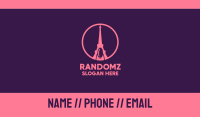 Pink Nail Eiffel Tower Business Card