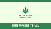 Green Cannabis Leaf Smiley Business Card Image Preview