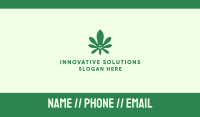 Green Cannabis Leaf Smiley Business Card