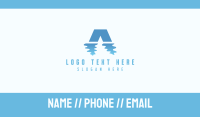 Water Reflection Letter A Business Card