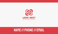 Pink Interlocked Heart Business Card Image Preview