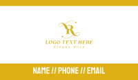 Golden Elegant Letter R Business Card