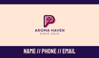 Video Game Letter P Business Card