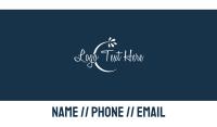 Midnight Moon Flower Text Business Card