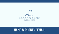 Blue Cursive Letter F Business Card Design