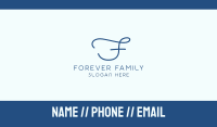 Blue Cursive Letter F Business Card Image Preview