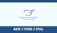 Blue Cursive Letter F Business Card Image Preview