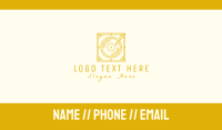 Gold Retro Music Gramophone Business Card Design
