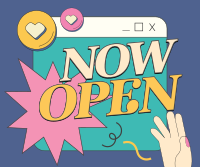 Retro Now Open Facebook Post