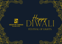 Elegant Diwali Frame Postcard Image Preview