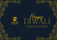 Elegant Diwali Frame Postcard Image Preview