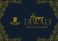 Elegant Diwali Frame Postcard Image Preview