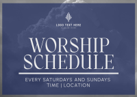 Simple Church Schedule Postcard